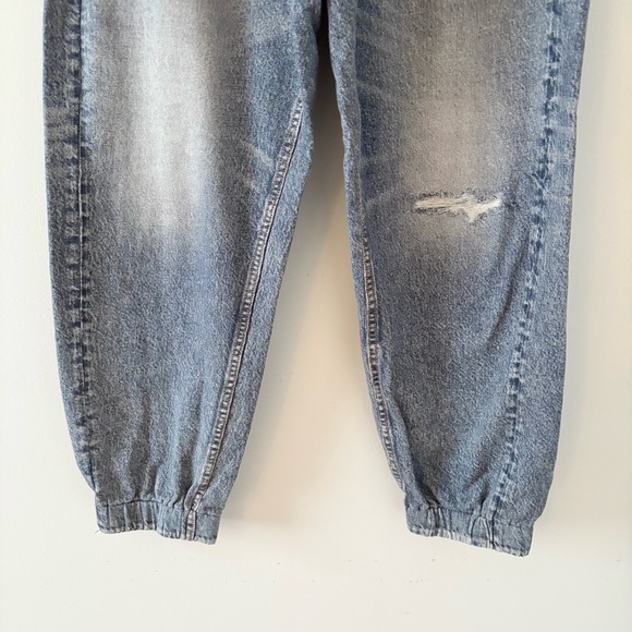 Rag & Bone Miramar Denim-Print Joggers Pants Jeans Distressing Fading Faux Denim - Picture 4 of 7